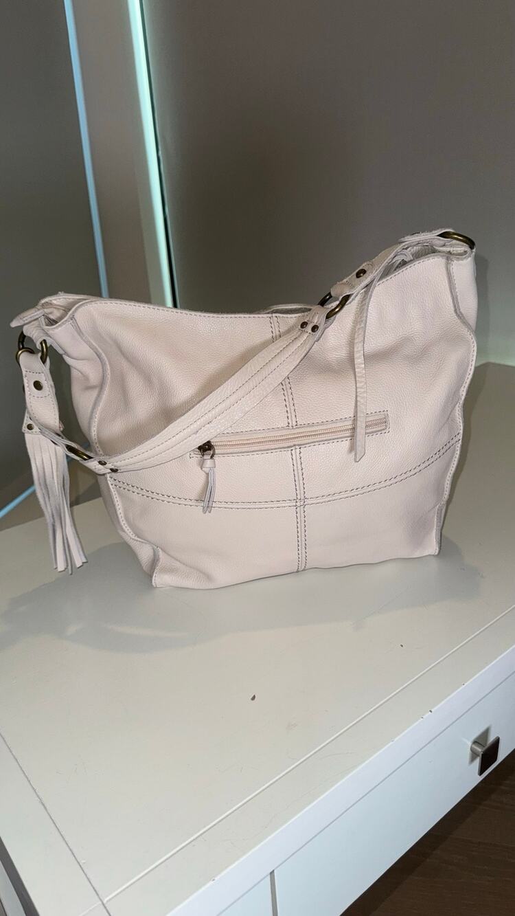 The Sak Soft Leather Studded Hobo Shoulder Bag – Ivory/Cream *